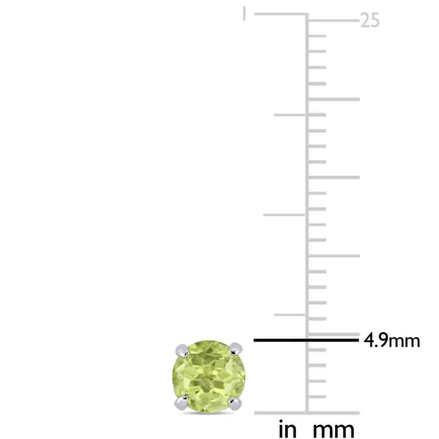 商品Amour|Peridot Stud Earrings In 14K White Gold,价格¥706,第2张图片详细描述