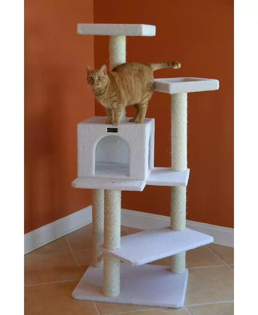商品Macy's|57" High Real Wood Cat Tree, Fleece Covered Cat Climber,价格¥1642,第4张图片详细描述