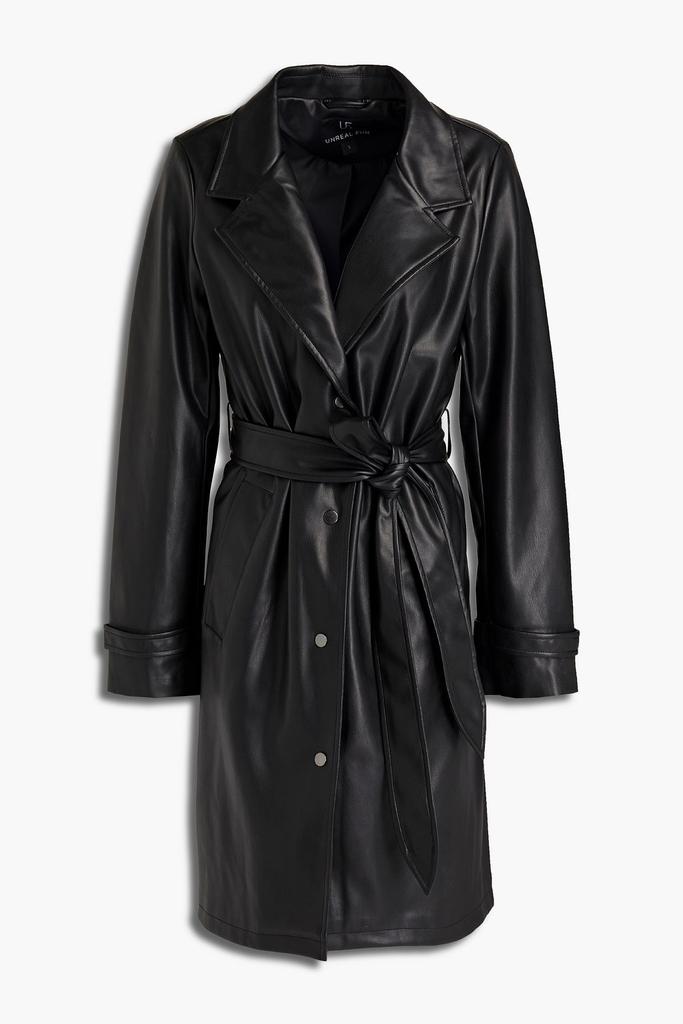 Belted faux leather coat商品第1张图片规格展示