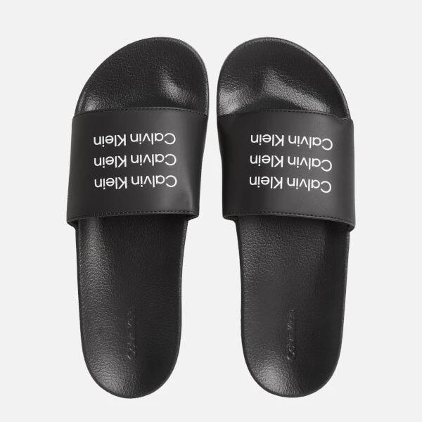 商品Calvin Klein|CALVIN KLEIN FAUX LEATHER SLIDES,价格¥225,第1张图片详细描述