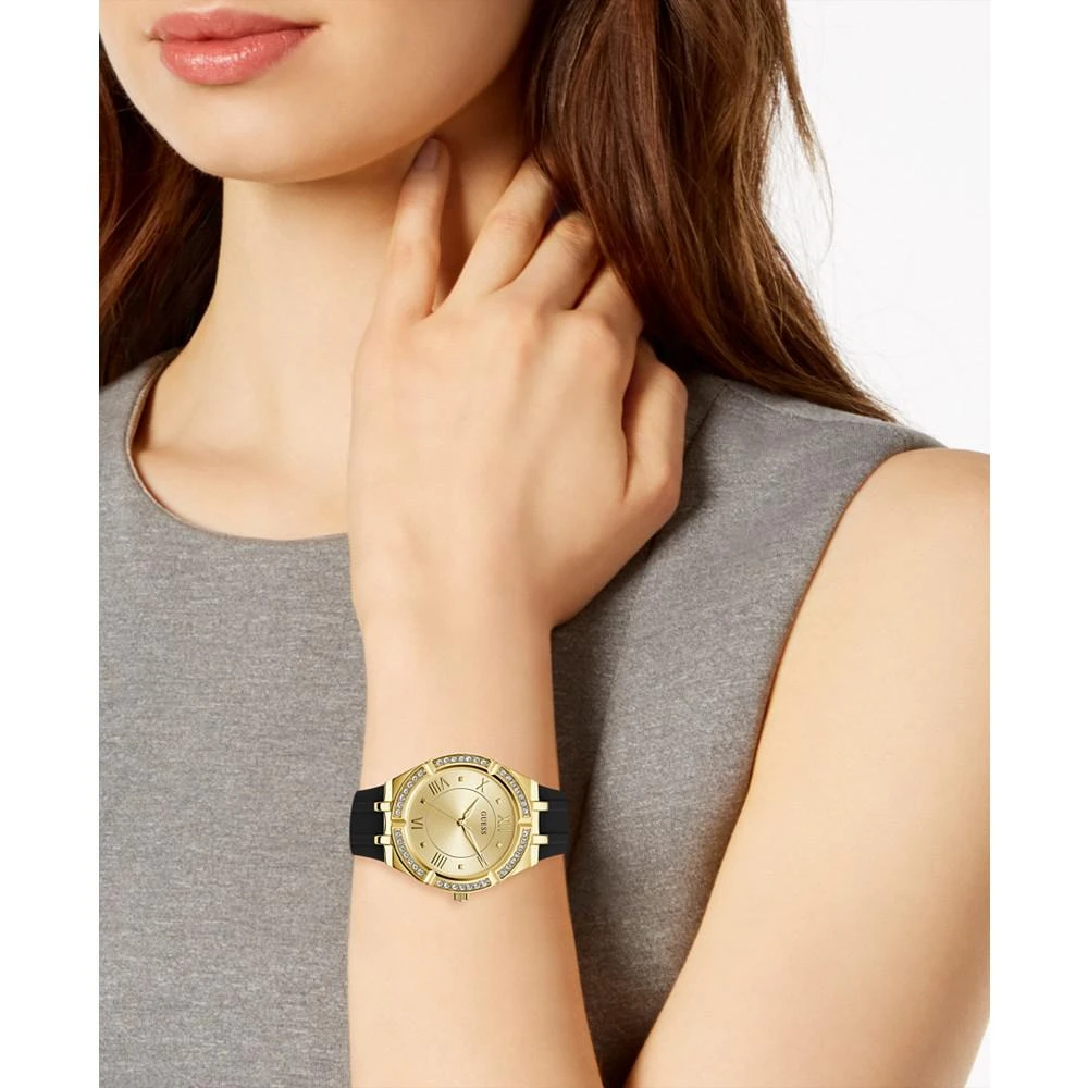 商品GUESS|Women's Black Silicone Strap Watch 36mm,价格¥533,第2张图片详细描述