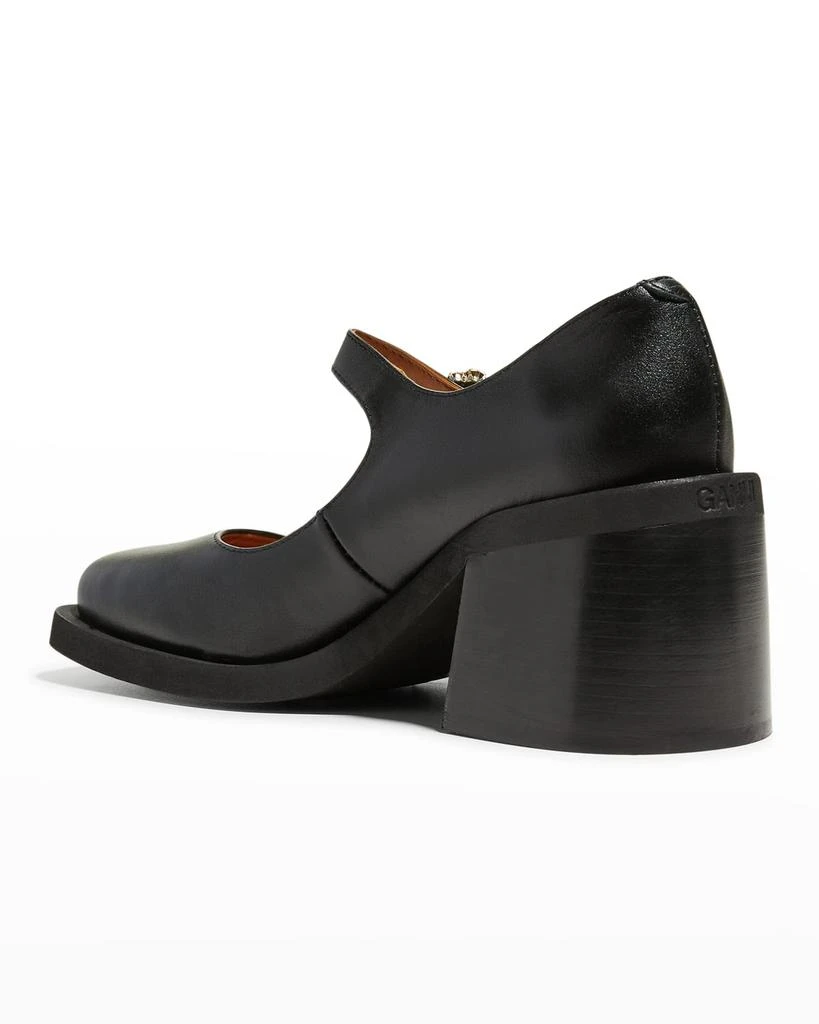 商品Ganni|Calfskin Mary Jane Square-Toe Pumps,价格¥1284,第4张图片详细描述