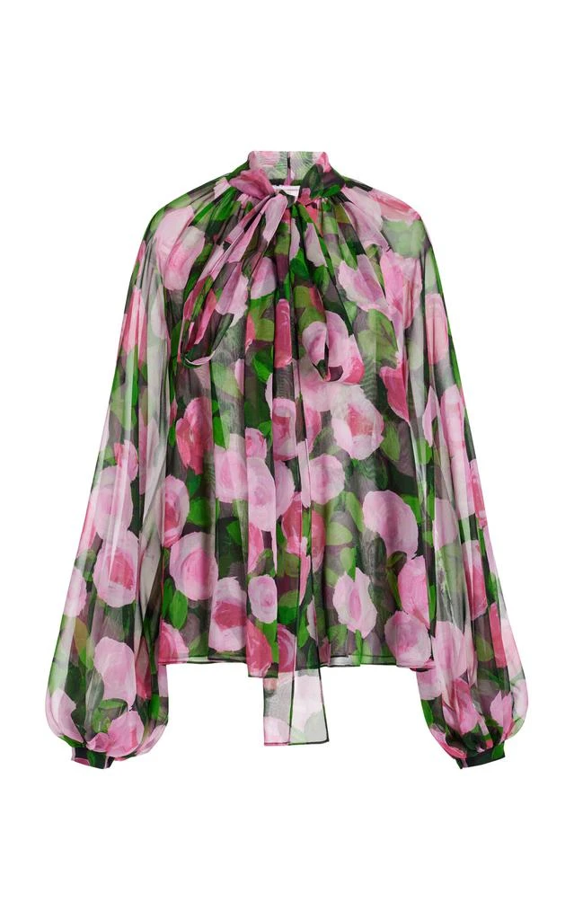 商品Carolina Herrera|Carolina Herrera - Floral-Printed Chiffon Button Up Blouse - Multi - US 12 - Moda Operandi,价格¥9013,第1张图片