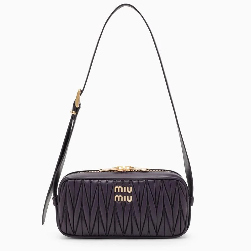 商品Miu Miu|Violet matelassé leather shoulder bag,价格¥13678,第1张图片