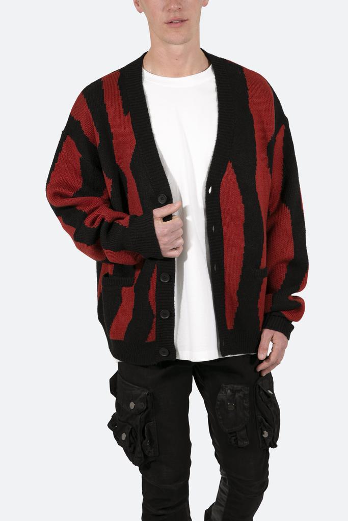 商品MNML|Zebra Cardigan - Red/Black,价格¥424,第4张图片详细描述