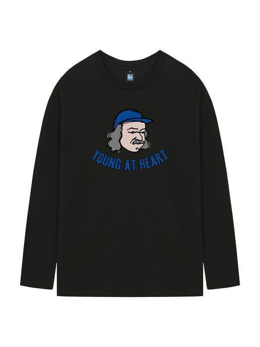 商品RADINEO|YOUNG AT HEART BLACK LONG SLEEVED T SHIRT,价格¥544,第1张图片