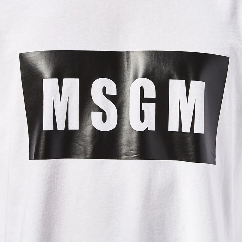 MSGM 男士圆领混纺白色棉质短袖T恤 2440MM67-184299-01 商品