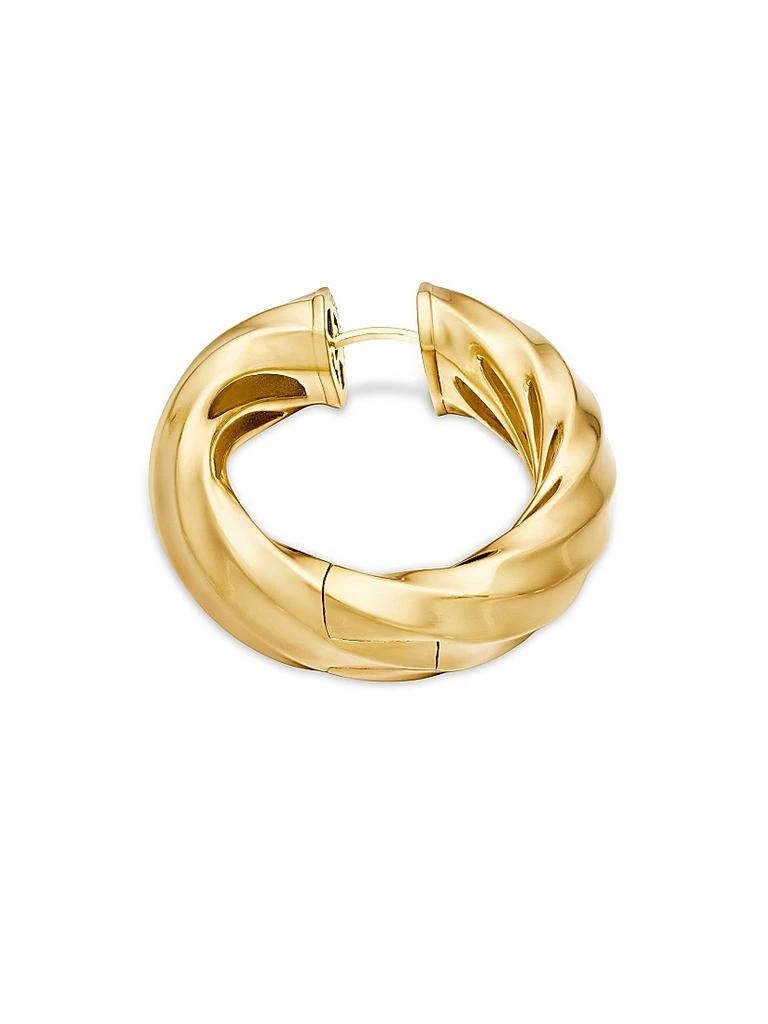 商品David Yurman|Cable Edge Hoop Earrings in 18K Yellow Gold, 28.9MM,价格¥43641,第3张图片详细描述