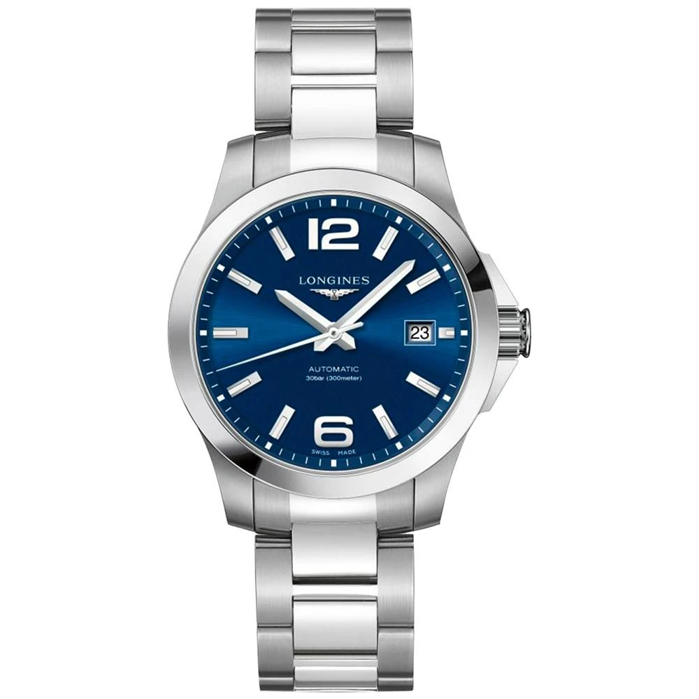 商品Longines|Men's Swiss Automatic Conquest Stainless Steel Bracelet Watch 39mm,价格¥9729,第1张图片