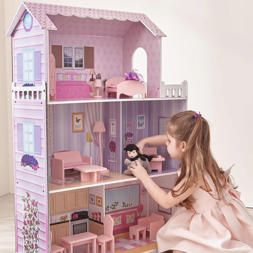 商品Teamson|Olivia's Little World- 12" Pink Dreamland Tiffany Dollhouse,价格¥1287,第2张图片详细描述