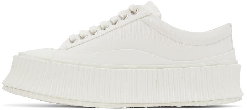 White Canvas Platform Sneakers商品第3张图片规格展示