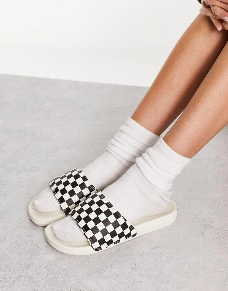 商品Vans|Vans La Costa checkerboard sliders in black and white,价格¥215,第1张图片