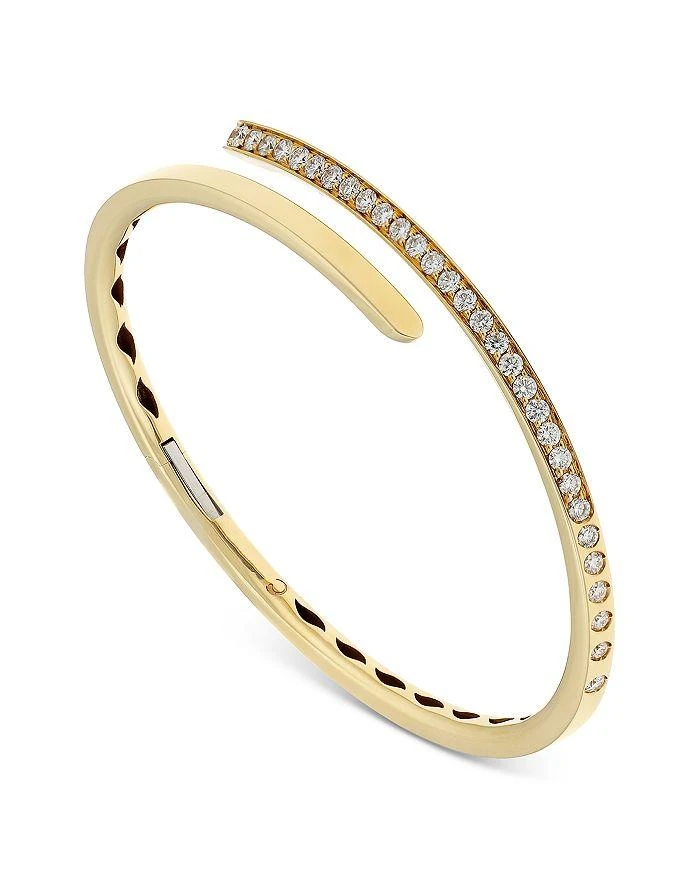 商品Crivelli|18K Yellow Gold Like Diamond Pavé Bypass Slim Bangle Bracelet - Exclusive, Italy Campaign,价格¥49158,第1张图片详细描述