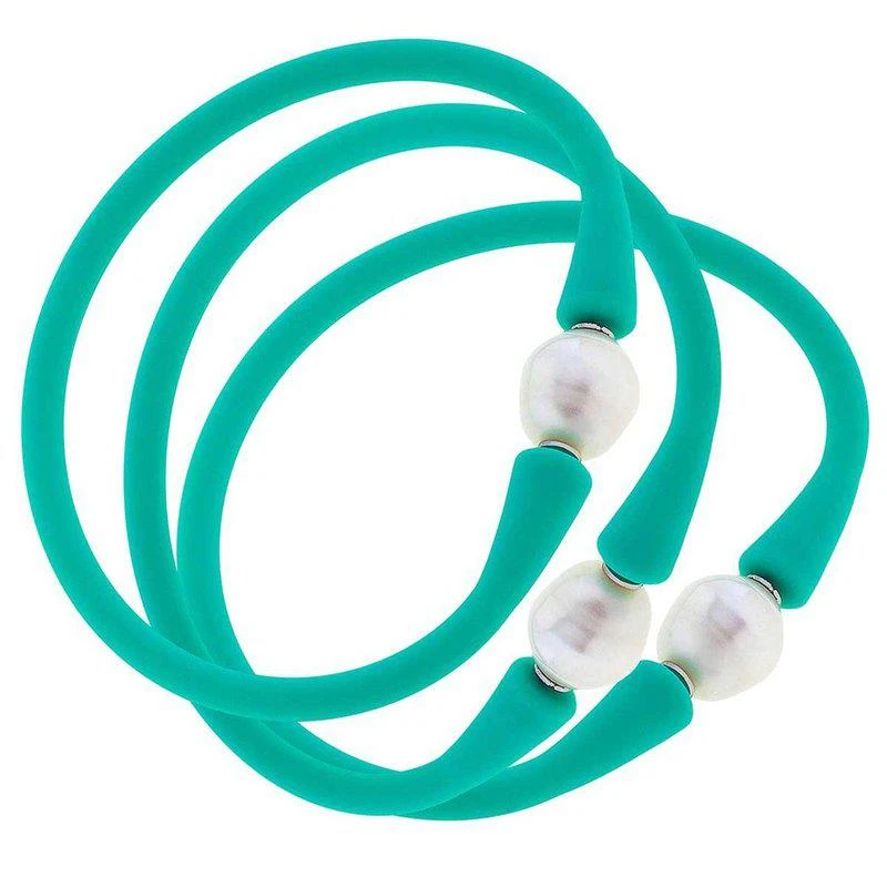 商品Canvas Style|Bali Freshwater Pearl Silicone Bracelet Set of 3,价格¥408,第1张图片