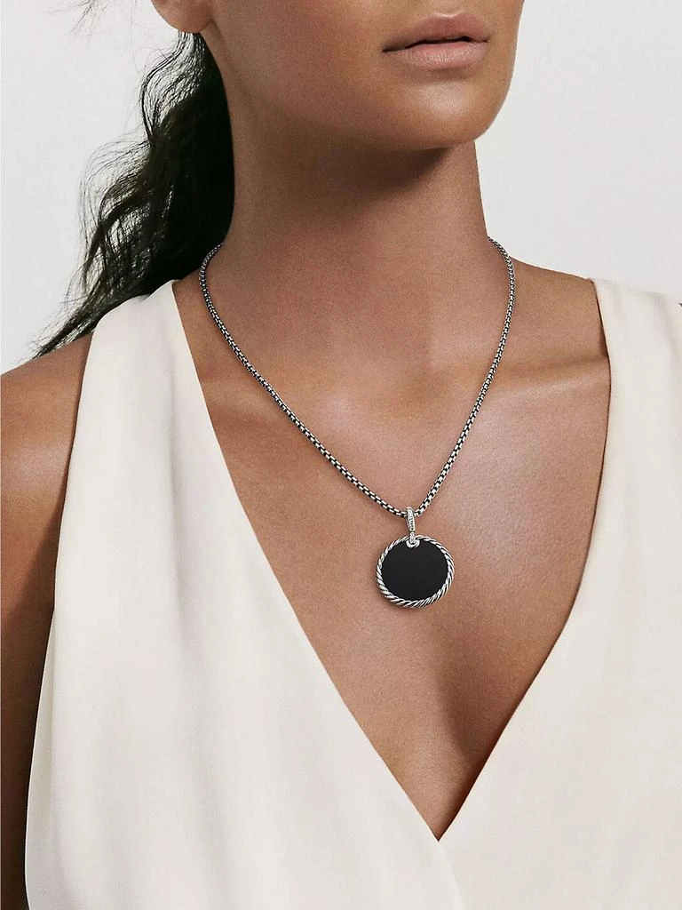 商品David Yurman|DY Elements® Disc Pendant with Black Onyx Reversible to Mother of Pearl and Pavé Diamonds,价格¥5623,第4张图片详细描述