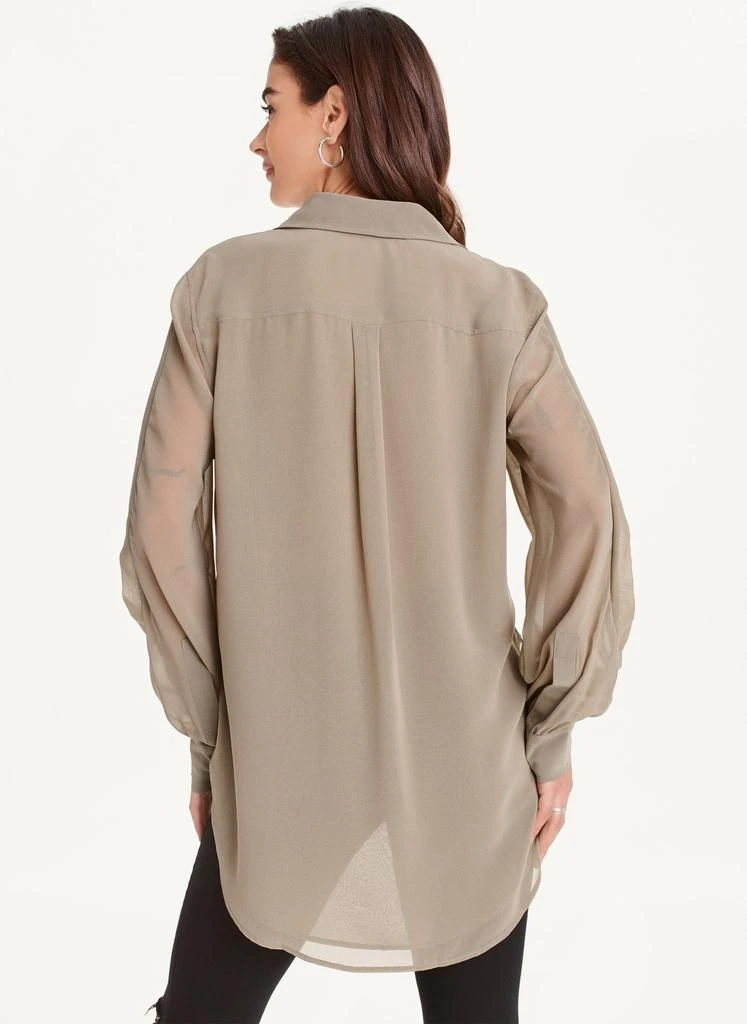 商品DKNY|Long Sleeve Ruffle Sleeve Chiffon Blouse,价格¥673,第4张图片详细描述