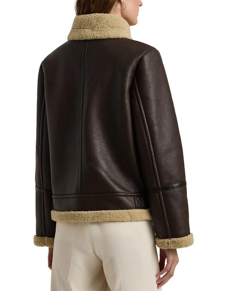 商品Ralph Lauren|Faux Leather & Faux Shearling Bomber Jacket,价格¥1376,第2张图片详细描述