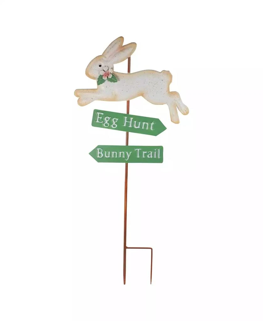 商品Northlight|25.5" Easter Egg Hunt and Rabbit Trail Outdoor Metal Spring Yard Stake,价格¥154,第1张图片