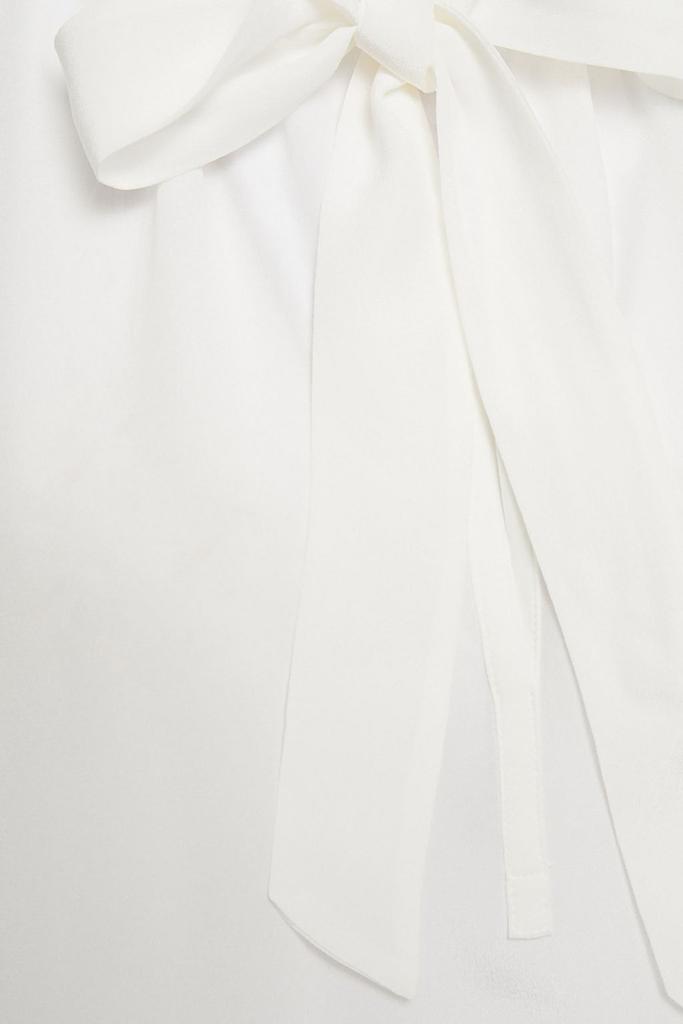 Pussy-bow silk crepe de chine blouse商品第2张图片规格展示