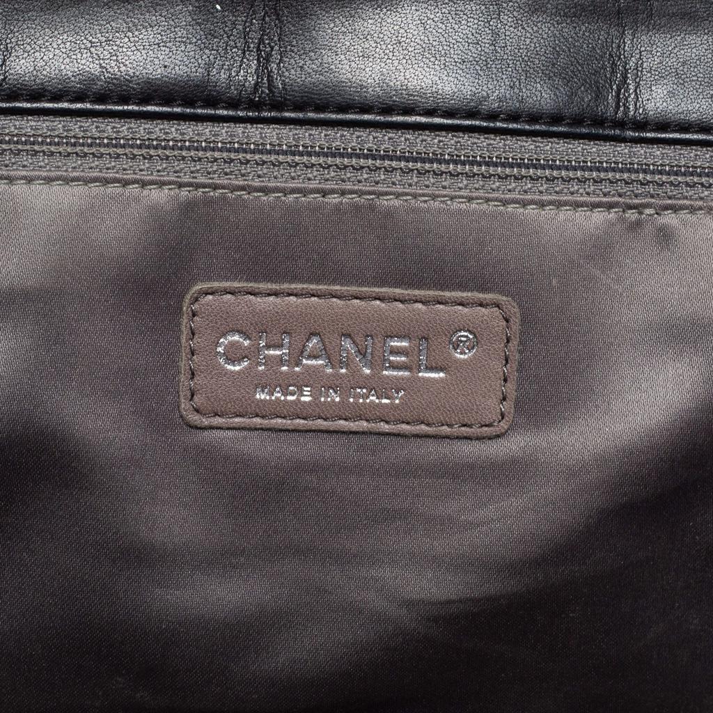 Chanel Black/White Quilted Leather Large Vintage Maxi Divine Cruise Classic Flap Bag商品第8张图片规格展示