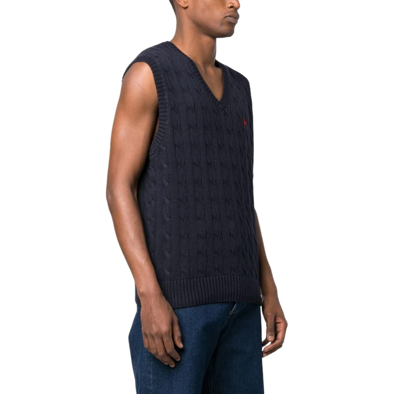 商品[国内直发] Ralph Lauren|[预售3天]小马图案绞花针织背心 男款 黑色,价格¥1166,第6张图片详细描述