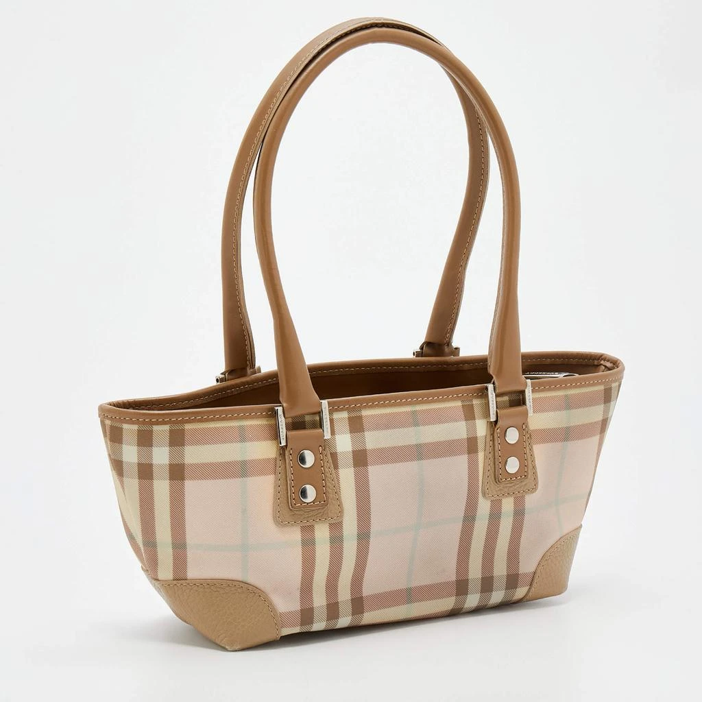 商品[二手商品] Burberry|Burberry Pale Pink/Beige Nova Check Coated Canvas and Leather Tote,价格¥1256,第3张图片详细描述