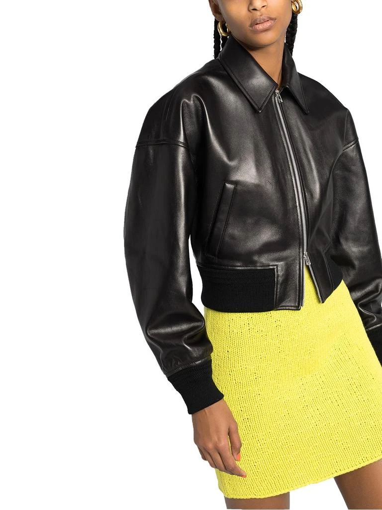 商品Bottega Veneta|Bottega veneta women's black leather outerwear jacket,价格¥32833,第3张图片详细描述