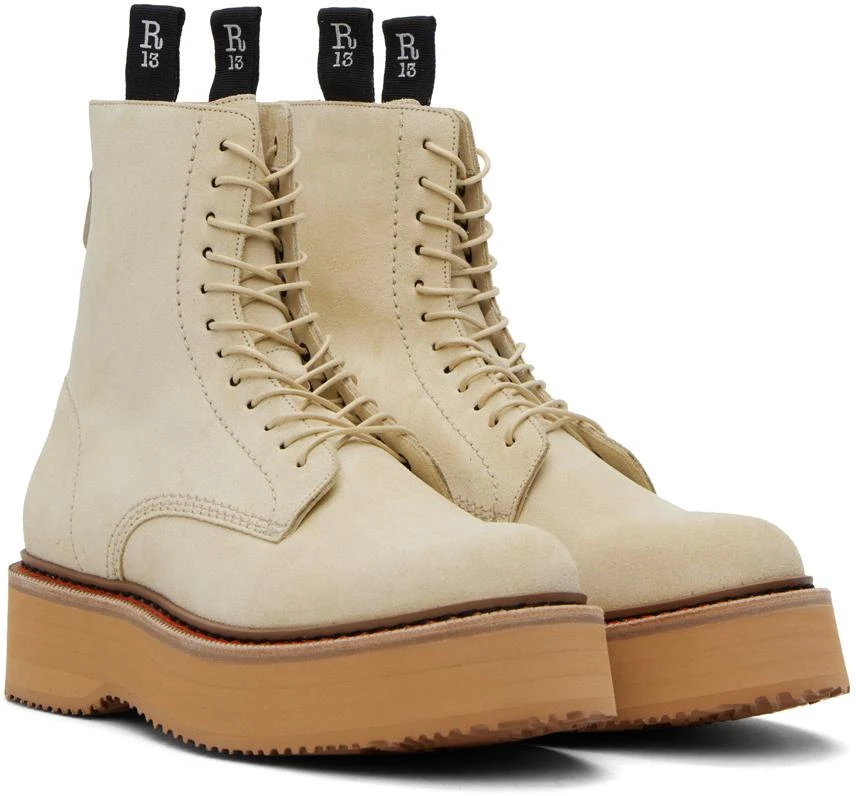 商品R13|Khaki Single Stack Boots,价格¥3980,第4张图片详细描述