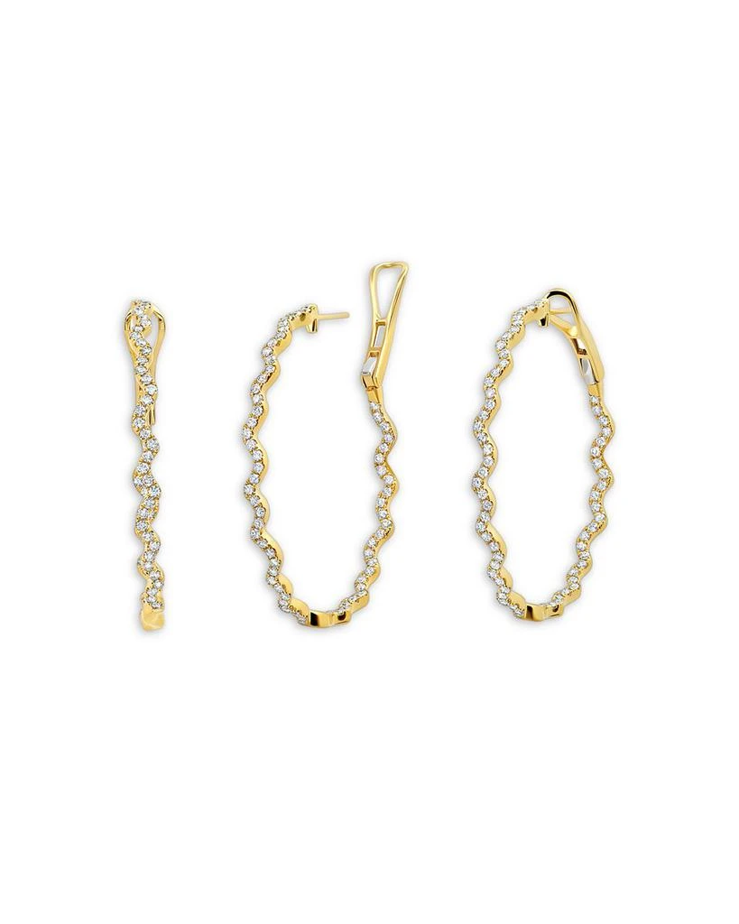 商品Graziela Gems|18K Yellow Gold Amazonia Diamond Wavy Medium Hoop Earrings,价格¥74622,第1张图片