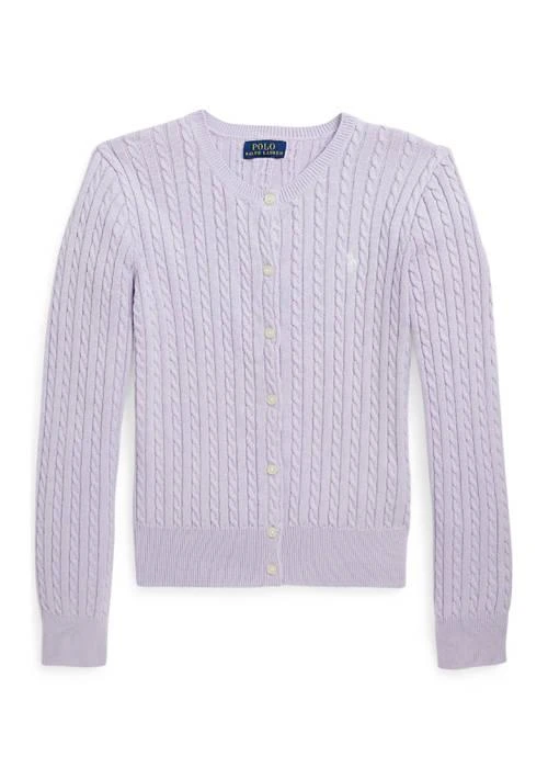 商品Ralph Lauren|Lauren Childrenswear Girls 7 16 Mini Cable Cotton Cardigan,价格¥457,第1张图片