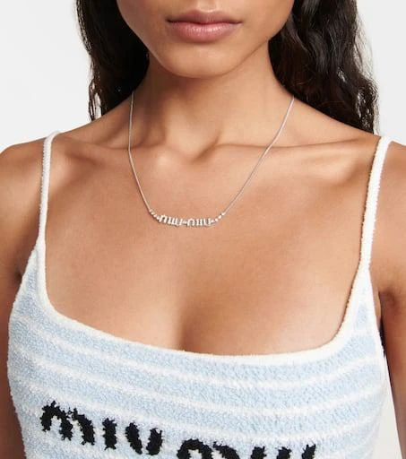 商品Miu Miu|Logo水晶缀饰项链,价格¥5795,第3张图片详细描述