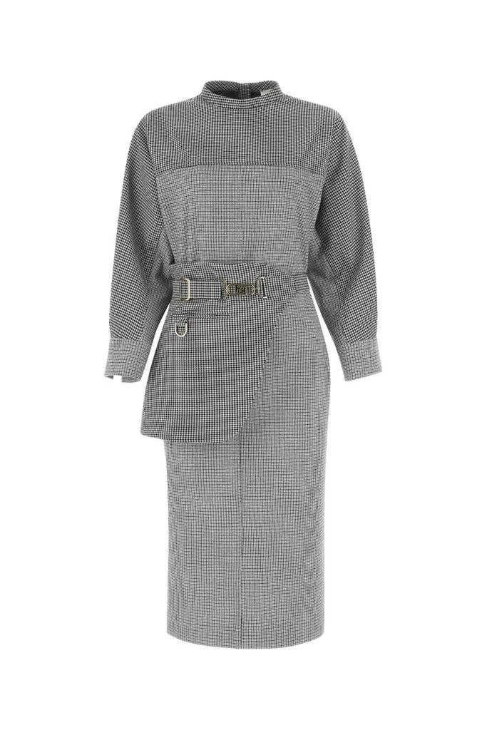 商品Fendi|Fendi Houndstooth Patterned Belted Tailored Dress,价格¥14653,第1张图片