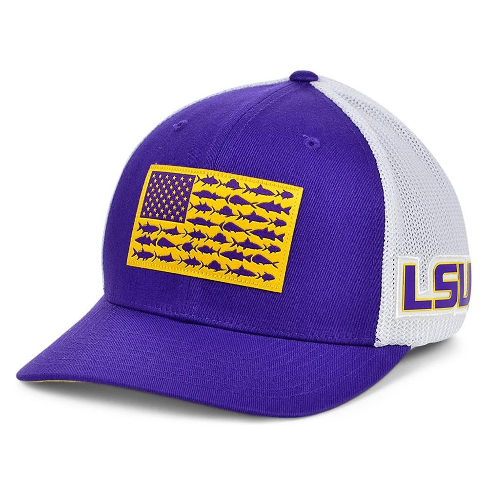 商品Columbia|LSU Tigers PFG Fish Flag Stretch-fitted Cap,价格¥216,第1张图片