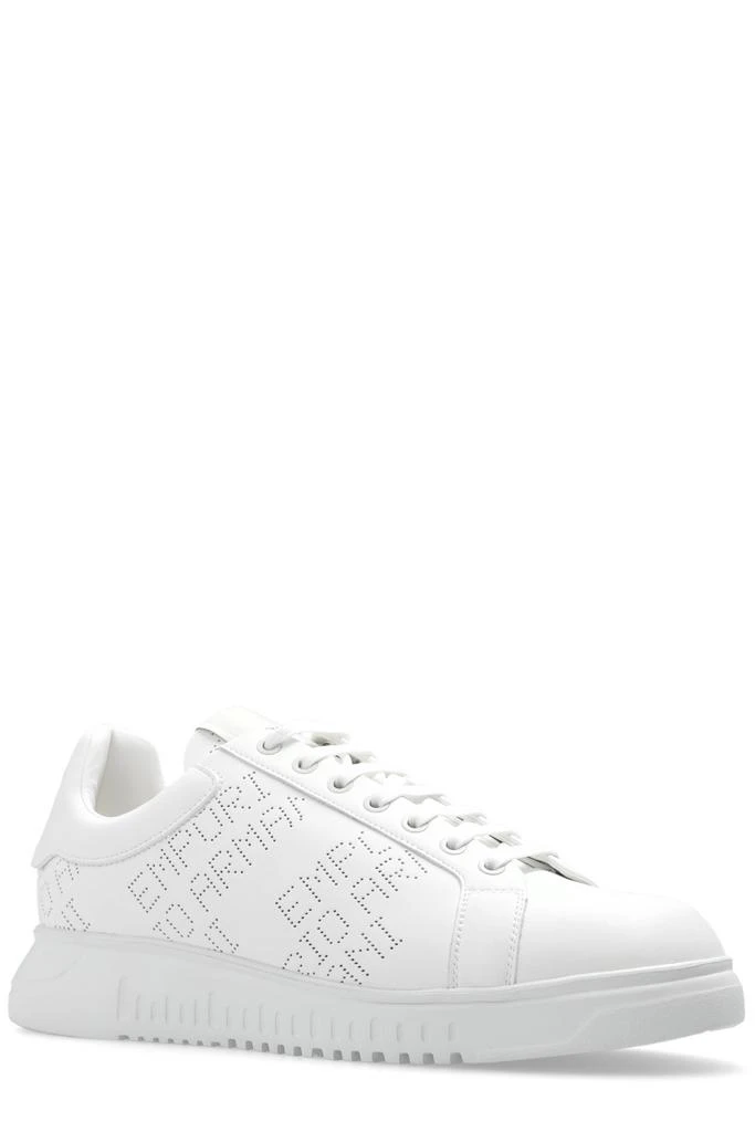 商品Emporio Armani|Emporio Armani Logo Perforated Low-Top Sneakers,价格¥1467,第2张图片详细描述