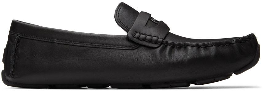 Black Leather Coin Loafers商品第1张图片规格展示
