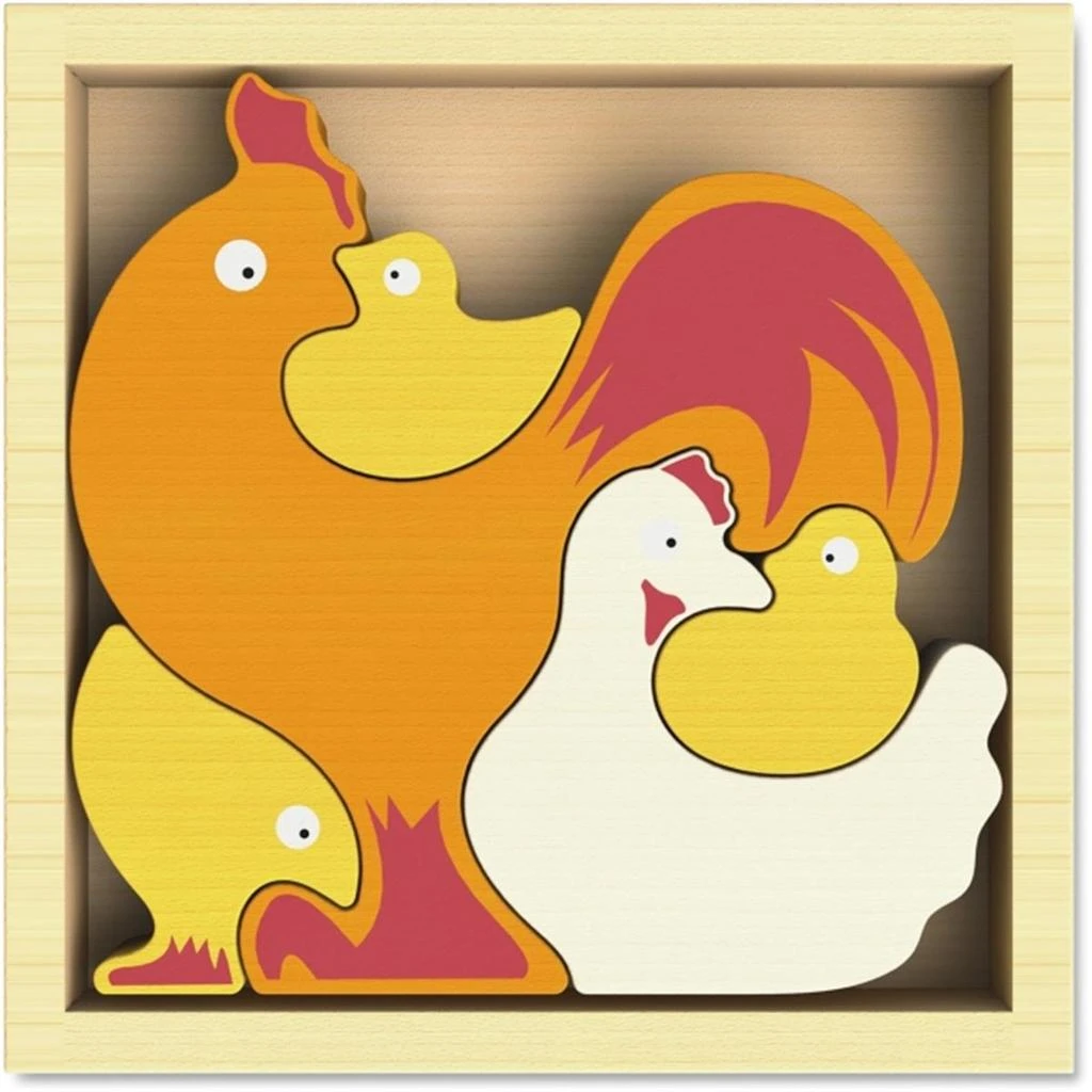 商品BeginAgain|Chicken Family Puzzle - Wood Tray, Assorted Color,价格¥266,第1张图片