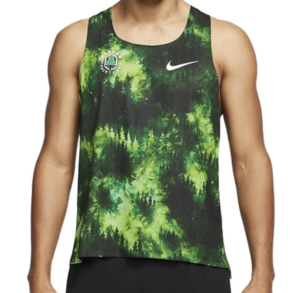 商品[国内直发] NIKE|[预售3天]Logo印花圆领运动跑步无袖吊带背心 男款 绿色,价格¥856,第6张图片详细描述