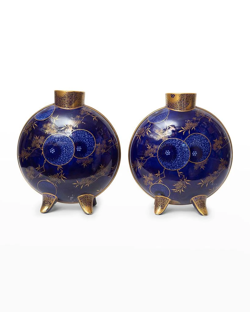 商品Devonia Antiques|Large Cobalt Flo Blue Willow Moon Vases,价格¥46856,第4张图片详细描述