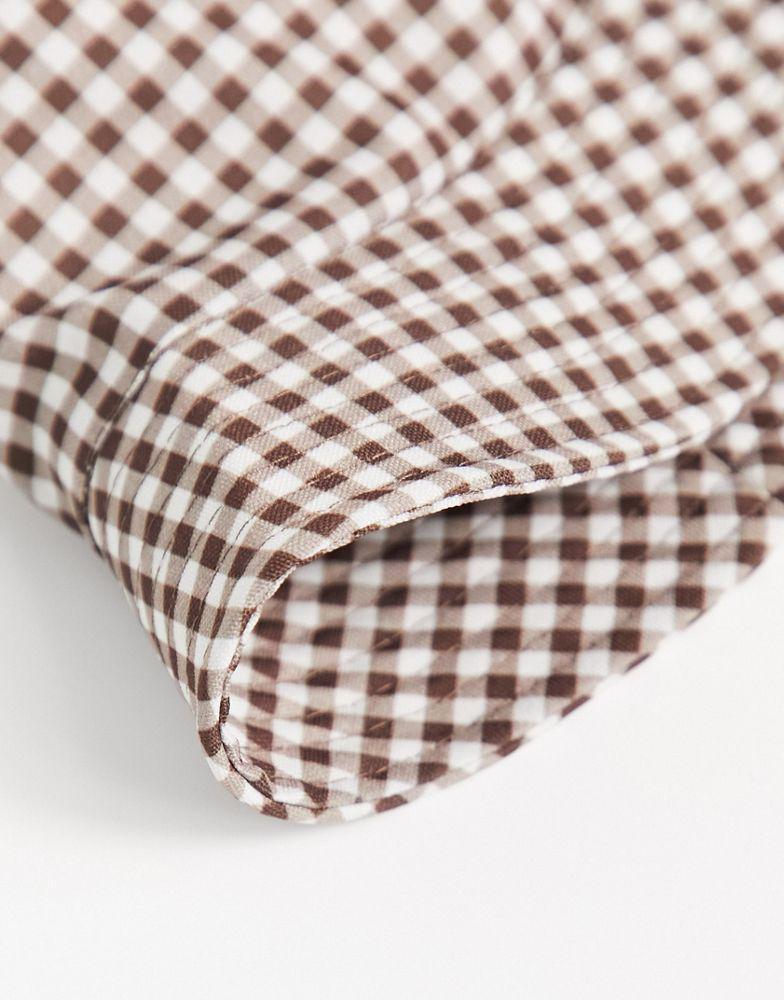 商品Topshop|Topshop brown gingham bucket hat,价格¥63,第5张图片详细描述