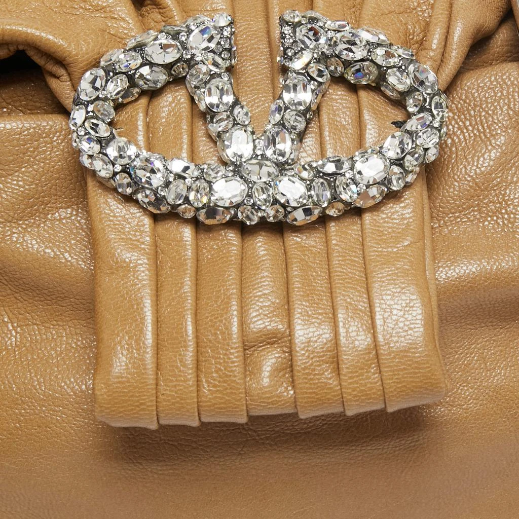 商品[二手商品] Valentino|Valentino Brown Leather Studded V Ring Shoulder Bag,价格¥2591,第5张图片详细描述