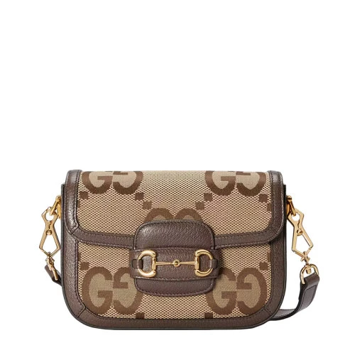 GUCCI/古驰 22春夏新款Ophidia系列 女士迷你驼色乌木色超级老花帆布红绿织带马衔金扣单肩包658574UKMDG2570 商品