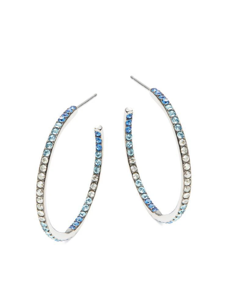 商品Nadri|Rhinestone and Silver Hoop Earrings,价格¥414,第2张图片详细描述