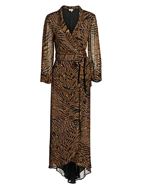 商品Ganni|Printed Georgette Wrap Dress,价格¥502,第1张图片