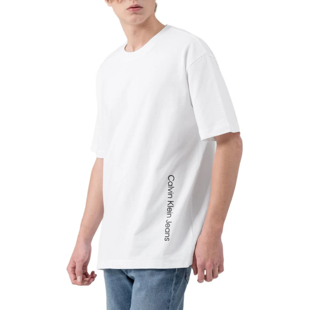 商品[国内直发] Calvin Klein|CALVIN KLEIN 宽松提花纯色短袖T恤 男款 白色,价格¥387,第5张图片详细描述