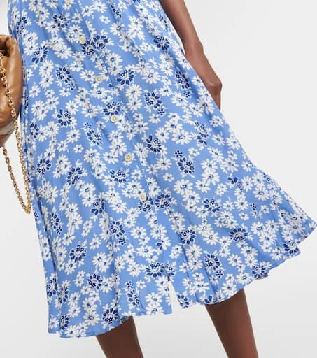 商品Ralph Lauren|花卉绉纱中长连衣裙,价格¥3101,第5张图片详细描述