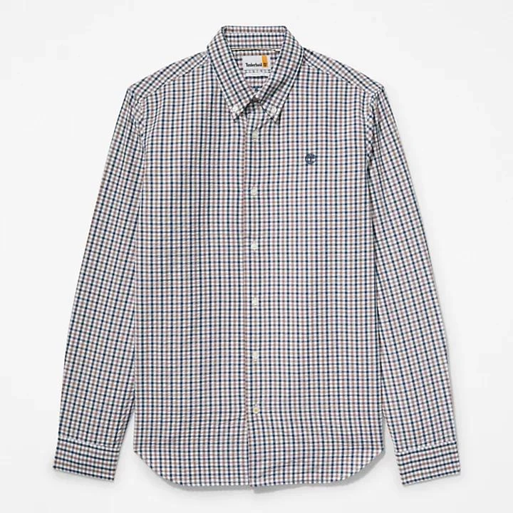 Seersucker Gingham Shirt for Men in Purple 商品