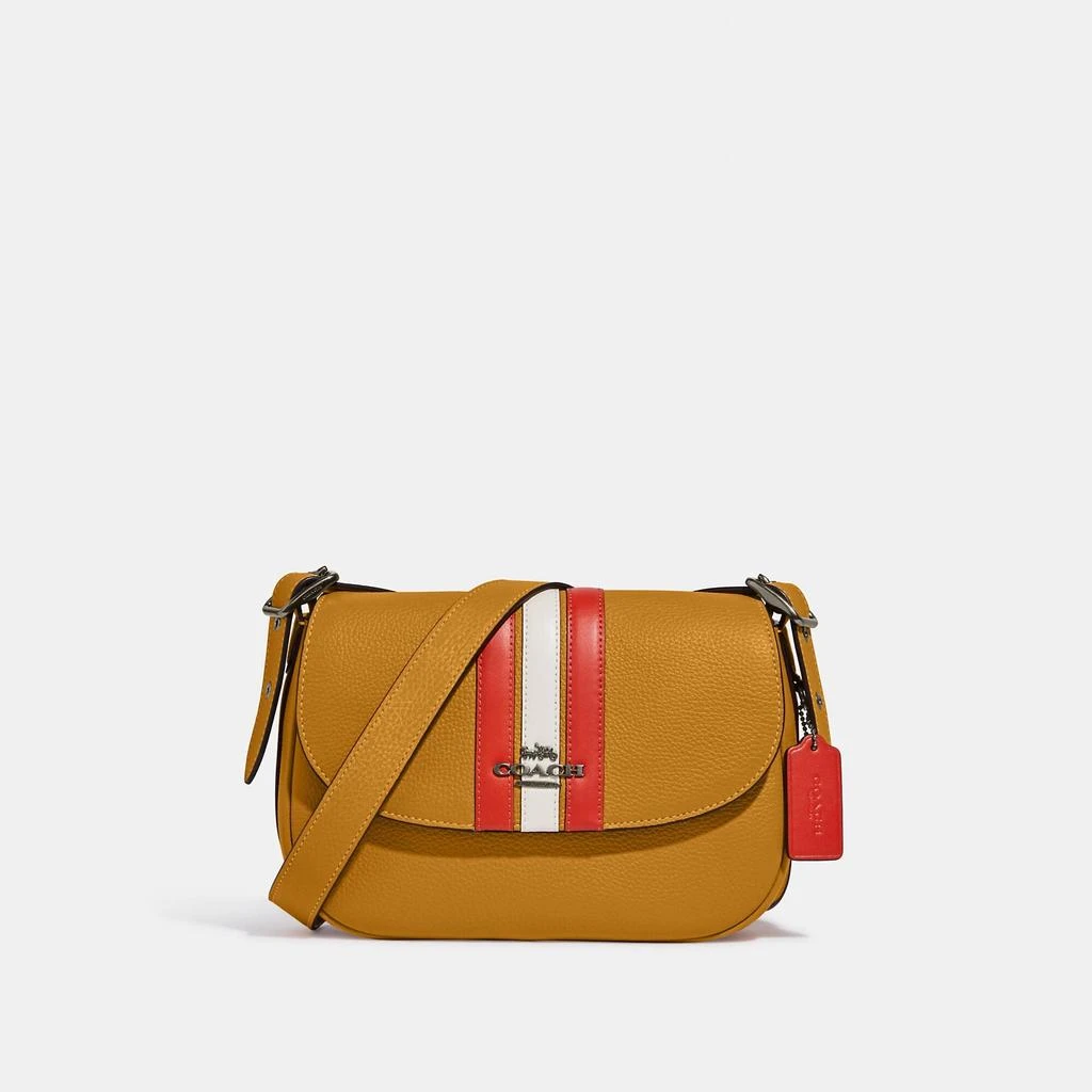商品Coach|Coach Outlet Macie Saddle Bag Varsity Stripe,价格¥862,第1张图片