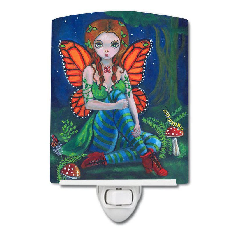商品Caroline's Treasures|Fairy Monarch Ceramic Night Light,价格¥203,第1张图片