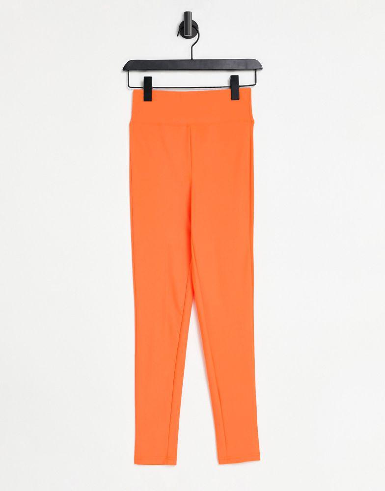 ASOS DESIGN Halloween legging with high waist in matte sheen in orange商品第1张图片规格展示