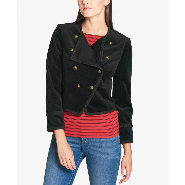 商品Tommy Hilfiger|Velvet Double-Breasted Jacket, Created for Macy's,价格¥299,第4张图片详细描述